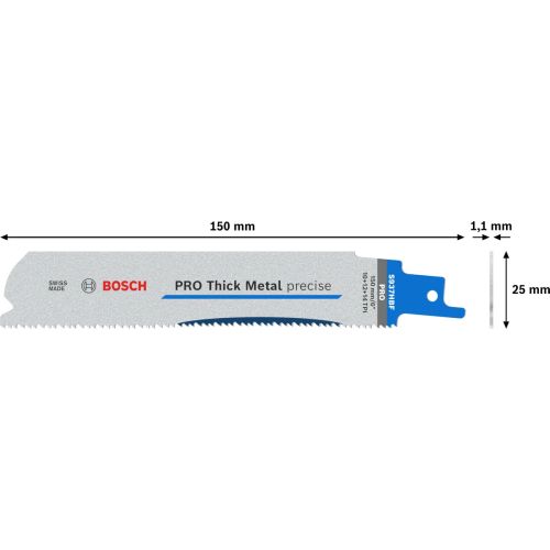 5 lames de de scie sabre PRO Thick Metal precise S937HBF 150x25x1,1mm - BOSCH - 2608658997 pas cher Secondaire 1 L