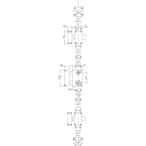Serrure 3 points VEGA vertical fouillot cylindre de 45mm droite - JPM - 511000-18-1A pas cher Secondaire 2 L