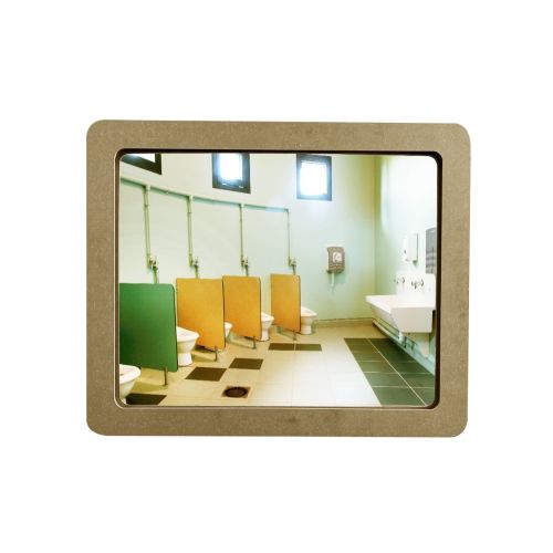Miroir sanitaire plat 490x710mm kaki - SOCOMIX - MP 75-LUX KAKI pas cher Secondaire 2 L