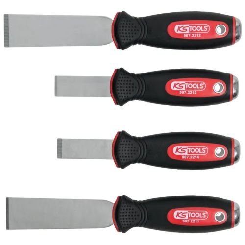 Jeu de 4 grattoirs à lame inox KS TOOLS 907.2210 photo du produit