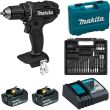 Perceuse-visseuse 18V Black avec accessoires + 2 batteries 3Ah + chargeur rapide + coffret - MAKITA - DDF482FX1B pas cher