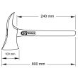 Hache de pompier BRONZEPLUS L 800 mm KS TOOLS 963.9610 photo du produit Secondaire 1 S