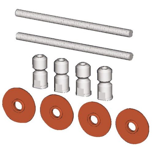 Fixation montage double T2 pour poign&eacute;e tubulaire argent VACHETTE 064170 photo du produit