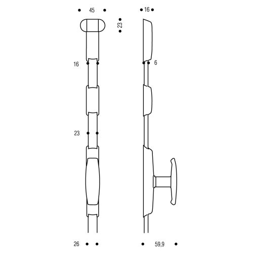 Crémone 332 blanc bouton chromé sans tringle - VACHETTE - 009909 pas cher Secondaire 1 L