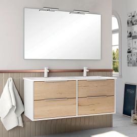 Meuble de salle de bain Cosynéo double vasque à 4 tiroirs ALBA 120 cm photo du produit Principale M