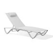 Bain de soleil multi-positions FIGARI blanc - DCB GARDEN - FIGARI-CL-BLANC pas cher