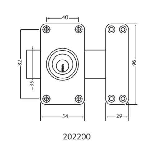 Verrou à bouton étroit VEGA cylindre de 45 mm JPM 202000-01-0A photo du produit Secondaire 2 L