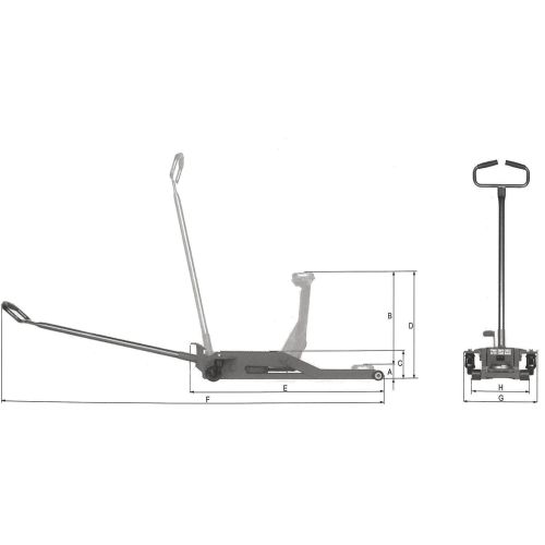 Cric rouleur Sam Outillage 1,5 T à 20 T - CR-20-B photo du produit Principale L