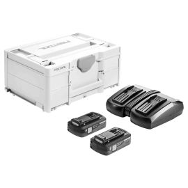 Set énergie Festool SYS 18V 2x4,0/TCL 6 Duo (2 batteries 4 Ah + chargeur) 18 V + coffret SYSTAINER 3 - 577109 pas cher Principale M