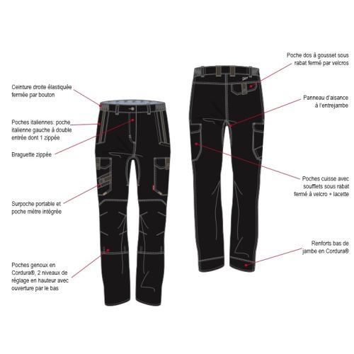 Pantalon de travail femme Noir