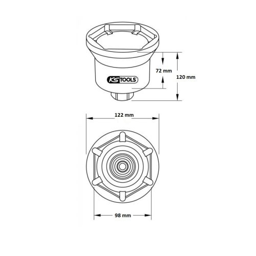 Douille 6 pans 98 mm pour écrou de moyeu Iveco KS TOOLS 450.0200 photo du produit Secondaire 1 L