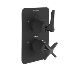 Mitigeur de douche thermostatique à encastrer ADAGIO 918722SNM 2 voies noir mat sans ensemble de douche - RAMON SOLER - 91D306146 pas cher Principale M