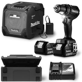 Pack 18V Makita (DDF485RTJ + DMR202) + 2 batteries 5 Ah + chargeur + MAKPAC pas cher Principale M