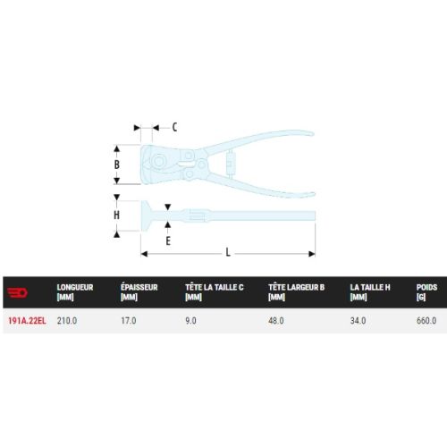 Pince coupante frontale 210 mm FACOM 191A.22EL photo du produit Secondaire 1 L