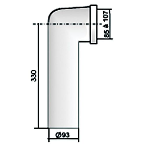 Pipe longue coudée 93mm - REGIPLAST - ASPL93 pas cher Secondaire 1 L