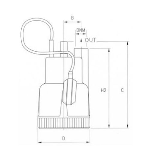 Pompe de relevage plastique 230 V 0,8 kW eaux claires RENSON 818148 photo du produit Secondaire 1 L