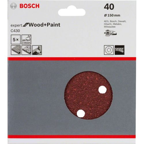 Disques abrasifs D.150 G.40 6T velcro C430 BOSCH 68008605716 photo du produit Secondaire 1 L