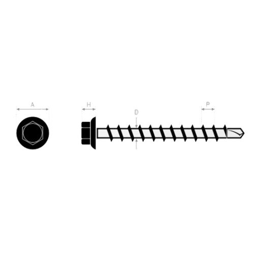 Vis auto-perceuse tête hexagonale avec embase zingué DIN 7504-K 5,5X60 boîte de 200 - ULTIMA - 15555060 pas cher Secondaire 1 L