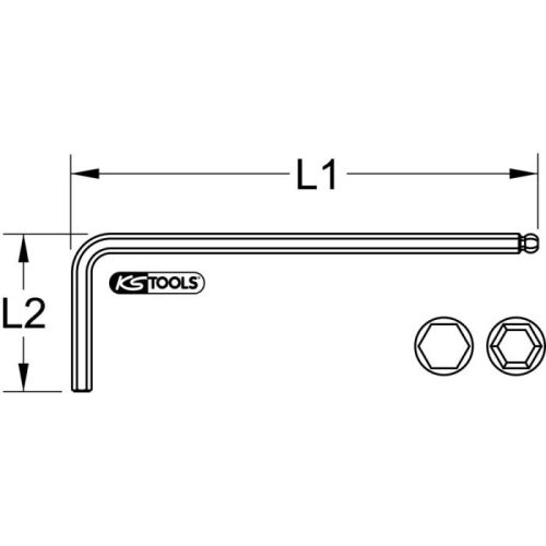 Clé mâle 6 pans à tête sphérique extra-longue pour vis difficiles d'accès 1/16'' KS TOOLS 151.3301 photo du produit Secondaire 1 L