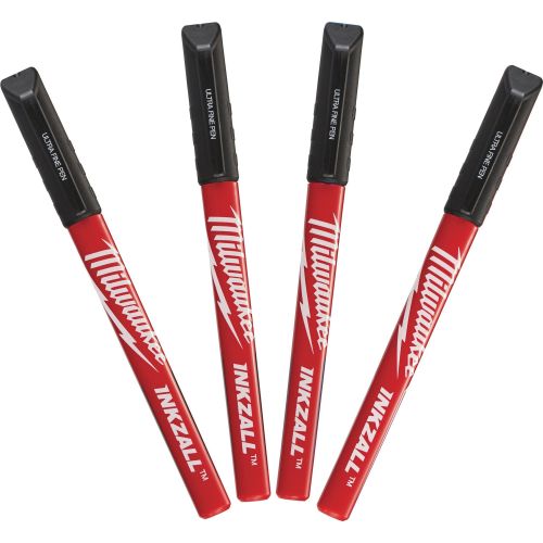 Set 4 stylos pointe ultra fine noirs environ 0,6 mm MILWAUKEE 48223164 photo du produit Secondaire 1 L