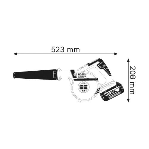 Souffleur 18V GBL 18V-120 (sans batterie ni chargeur) en boîte carton - BOSCH - 06019F5100 pas cher Secondaire 1 L