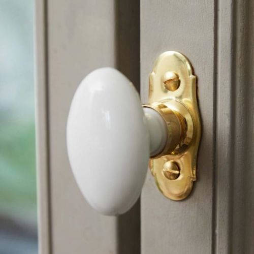 Bouton ovale sur platine finition laiton MERIGOUS V538711100 photo du produit Secondaire 1 L