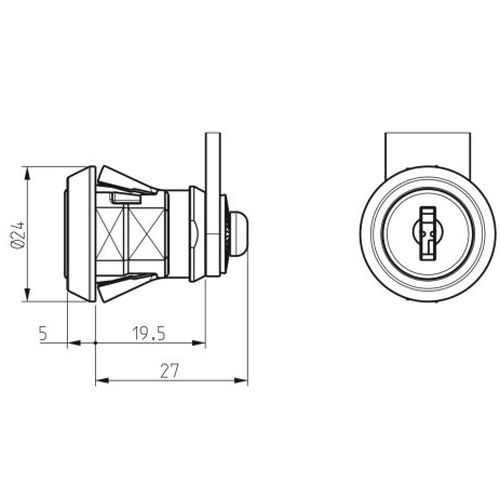Batteuse 16100-01 1/2 tour 2 sorties de cl&eacute; RONIS 16743 photo du produit Secondaire 1 L