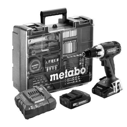 Perceuse-visseuse 18V BS 18 LT Set + 2 batteries 2Ah + chargeur + accessoires - METABO - 602102600 pas cher