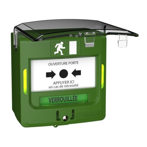 Déclencheur manuel étanche 2 contacts en saillie + capot vert NEUTRONIC 5714V3C photo du produit Principale L