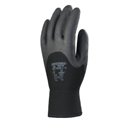 Gant tricot EUROICE EUROTECHNIQUE thermiques nylon double bouclettes enduit PVC noir/gris T9 COVERGUARD 629 photo du produit Secondaire 1 L