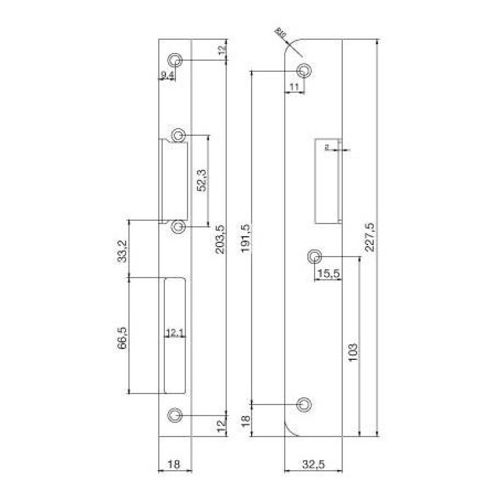 Têtière d'angle pour bois Din gauche photo du produit