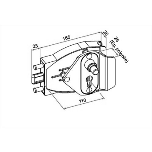 Serrure à bouton poussoir gris - TIRARD - EE571301 pas cher Secondaire 2 L