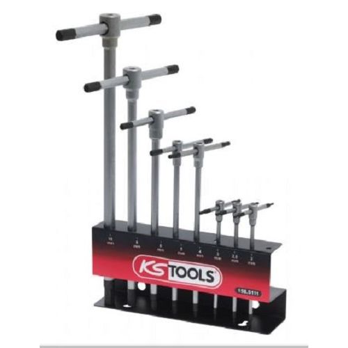 Présentoir de clés mâle à poignée en T 6 pans 8 pièces KS TOOLS 158.5111 photo du produit Principale L
