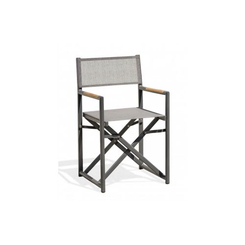 Fauteuil de jardin pliant HONFLEUR gris anthracite - DCB GARDEN - HONFLEUR-DC pas cher