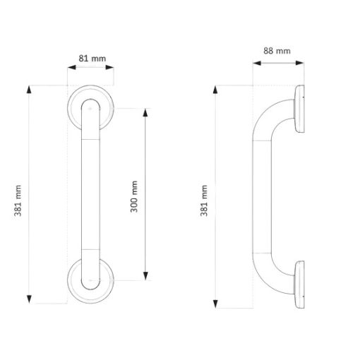 Barre de relèvement en inox poli D32 L300 mm pour PMR AKW 1260 photo du produit Secondaire 1 L