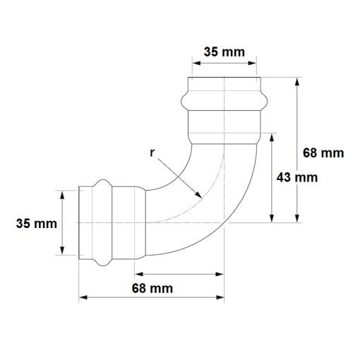 Raccord VSH SudoPress cuivre coude 90° FF 35 mm AALBERTS IPS 6670147 photo du produit Secondaire 1 L