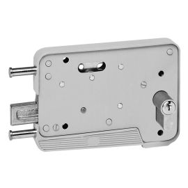 Serrure en applique r&eacute;versible garage 301 p&ecirc;ne levant gris - TIRARD - EA571301 pas cher Principale M