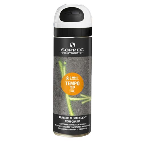 Bombe peinture temporaire Tempo TP 500ml - blanc - SOPPEC - 141600O pas cher