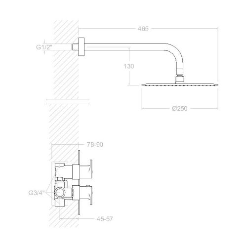 Mitigeur de douche thermostatique à encastrer avec ensemble 1 voie ALEXIA K3624012 - RAMON SOLER - 36D302750 pas cher Secondaire 1 L