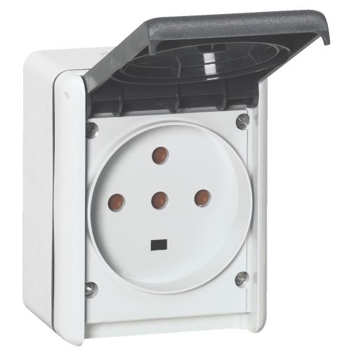 Prise étanche 3P+T+N PLEXO complet gris IP44 32A - LEGRAND - 055877 pas cher