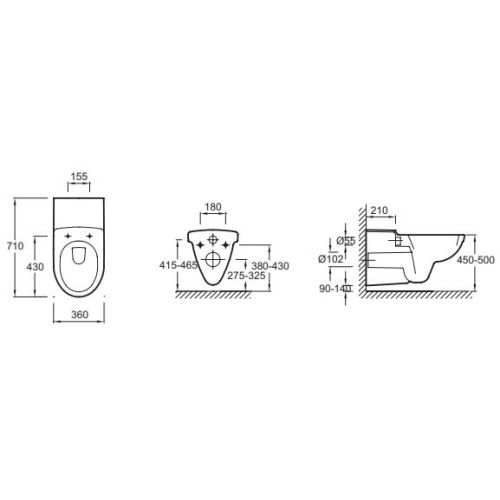 Cuvette WC suspendue longue PMR ODEON blanc - JACOB DELAFON - E1195-00 pas cher Secondaire 1 L