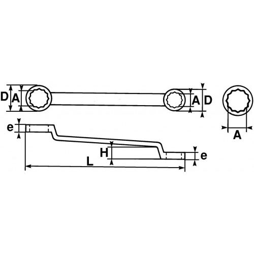 Clé polygonale contre coudée 12x13mm avec clip inox FME - SAM OUTILLAGE - 105-12X13-FME pas cher Secondaire 1 L