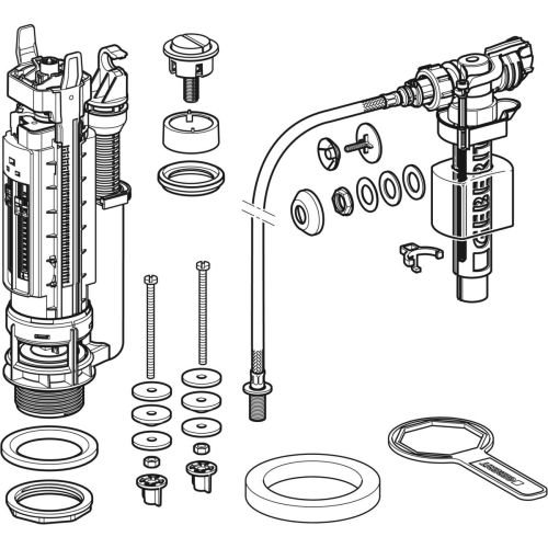 Mécanisme de chasse complet 3/6 l double touche alimentation d'eau universelle type 290-380 GEBERIT 283.304.21.2 photo du produit Secondaire 1 L