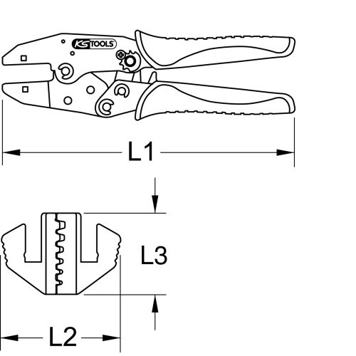 Pince à sertir pour embouts de câblage 0,5 - 4 mm² KS TOOLS 115.1440 photo du produit Secondaire 1 L