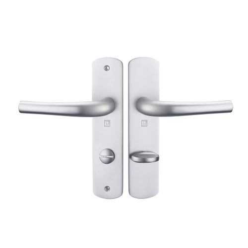 Ensemble sur plaques SALOME HOME entraxe 165mm bec de cane à condamnation argent - HERACLES - B-SALOME-37 pas cher