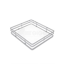 Panier fil chromé fond mélaminé blanc pour armoire coulissante pas cher
