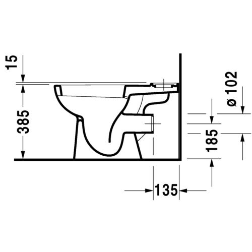 Cuvette WC sur pied pour réservoir D-CODE 6L Duravit - 2111090000 photo du produit Secondaire 2 L