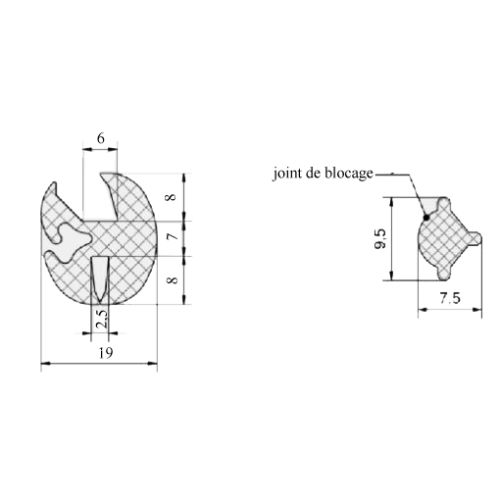Joint de vitre (6/2,5) PINET 8674514 photo du produit Secondaire 1 L