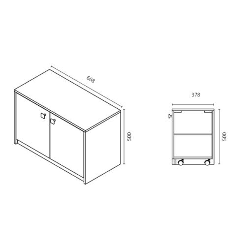 Caisson roulant Mobiroul ALTEA Cambrian Oak aspect bois/portes blanches 70cm - CUISIBANE - ALOP1_70CO pas cher Secondaire 6 L