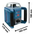 Laser rotatif GRL 400 H Professional + 2 piles 1,5 V LR20 + 1 pile 9V 6LR61 + coffret BOSCH 0601061800 photo du produit Secondaire 1 S